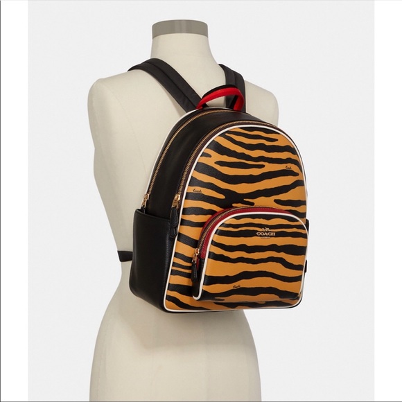 Coach Court Backpack With Tiger Print - Picture 4 of 11